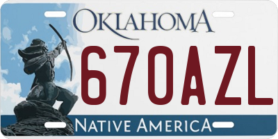 OK license plate 670AZL