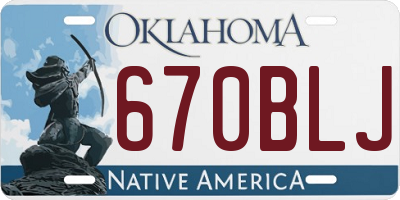 OK license plate 670BLJ