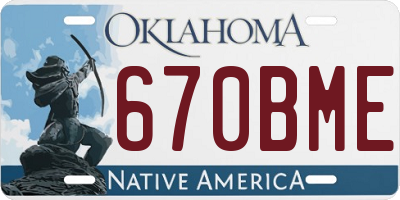 OK license plate 670BME