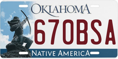 OK license plate 670BSA