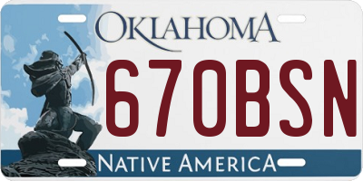 OK license plate 670BSN
