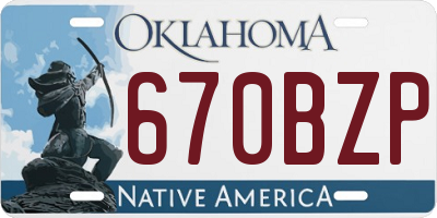 OK license plate 670BZP