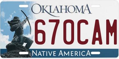OK license plate 670CAM