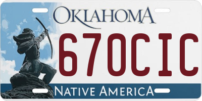 OK license plate 670CIC