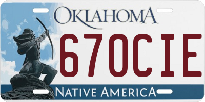 OK license plate 670CIE