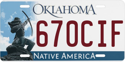 OK license plate 670CIF