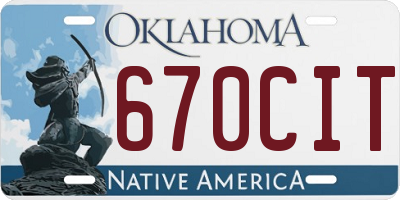 OK license plate 670CIT
