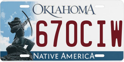 OK license plate 670CIW
