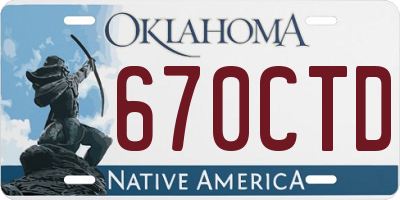 OK license plate 670CTD