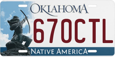 OK license plate 670CTL
