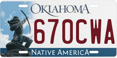 OK license plate 670CWA