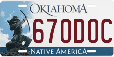 OK license plate 670DOC