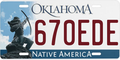 OK license plate 670EDE