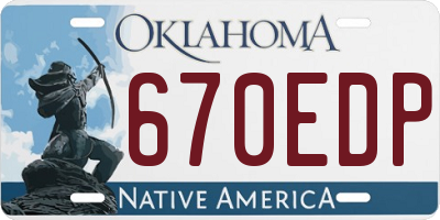 OK license plate 670EDP