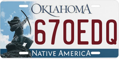 OK license plate 670EDQ