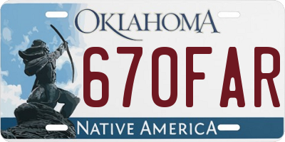 OK license plate 670FAR
