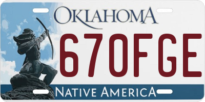 OK license plate 670FGE