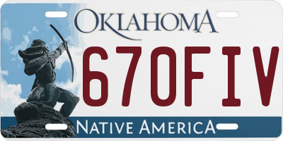 OK license plate 670FIV