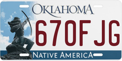 OK license plate 670FJG