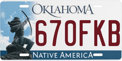 OK license plate 670FKB