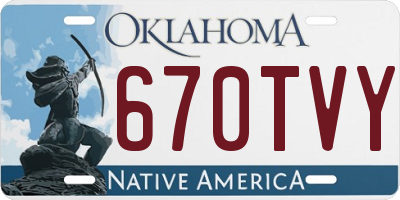 OK license plate 670TVY