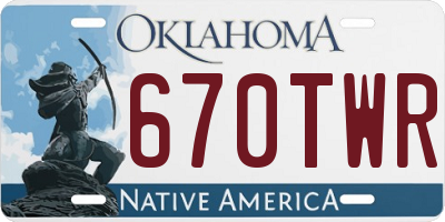 OK license plate 670TWR