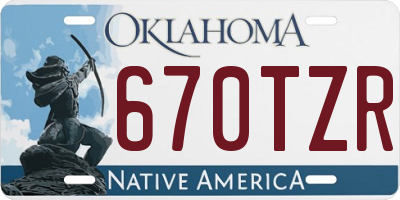 OK license plate 670TZR