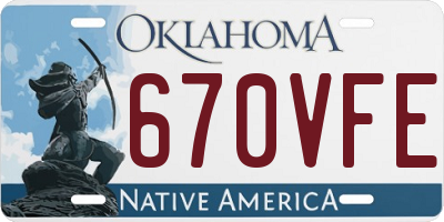 OK license plate 670VFE