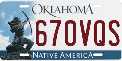 OK license plate 670VQS
