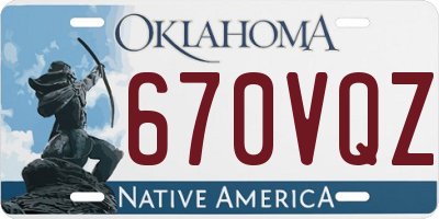 OK license plate 670VQZ