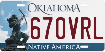 OK license plate 670VRL