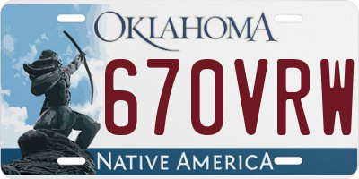 OK license plate 670VRW
