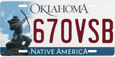 OK license plate 670VSB