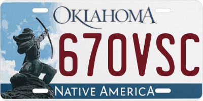 OK license plate 670VSC