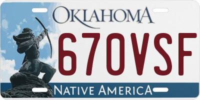 OK license plate 670VSF