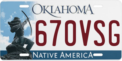 OK license plate 670VSG