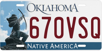 OK license plate 670VSQ