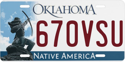 OK license plate 670VSU