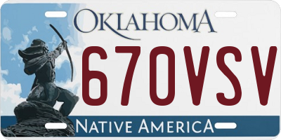 OK license plate 670VSV