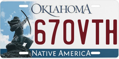 OK license plate 670VTH