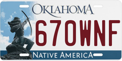 OK license plate 670WNF