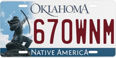 OK license plate 670WNM