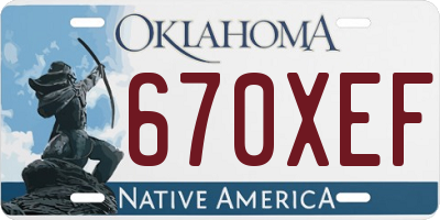 OK license plate 670XEF