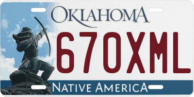 OK license plate 670XML