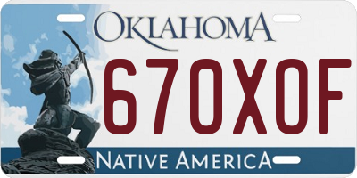 OK license plate 670XOF