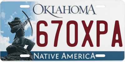 OK license plate 670XPA