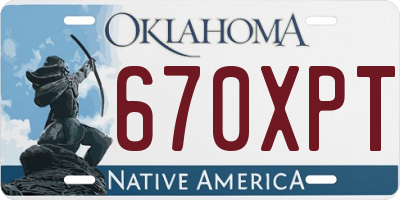 OK license plate 670XPT