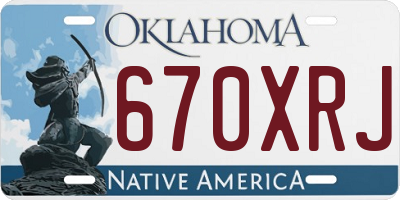 OK license plate 670XRJ