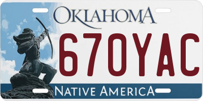 OK license plate 670YAC