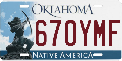 OK license plate 670YMF